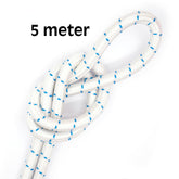 Elastisch koord 8 mm wit met blauw markering - aanbieding 5 meter elastisch koord EK - 8MM - WIT - BLAUW - 5M